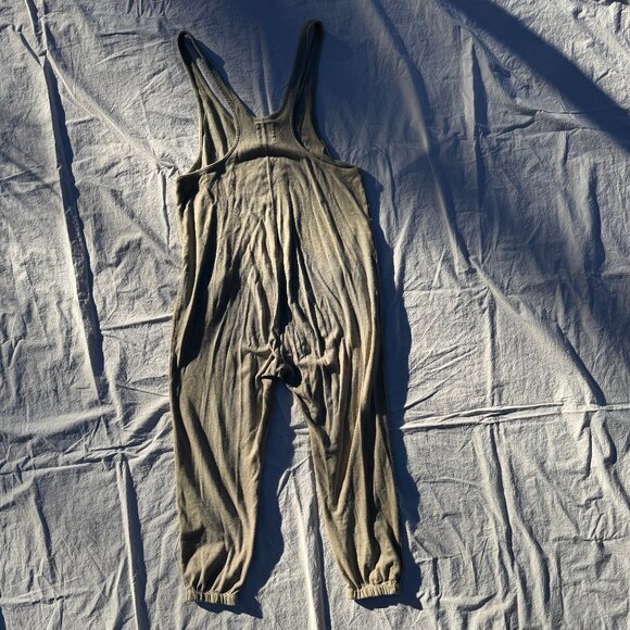 For Days Wear Wrecklessly Organic Cotton Relaxing Romper Distressed Khaki Sage - Picture 5 of 15